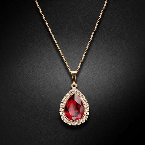 Pakabukas "Debesų Lašas (Siam)" su Swarovski™ kristalais